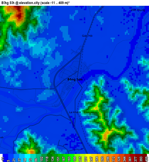 Bồng Sơn elevation map