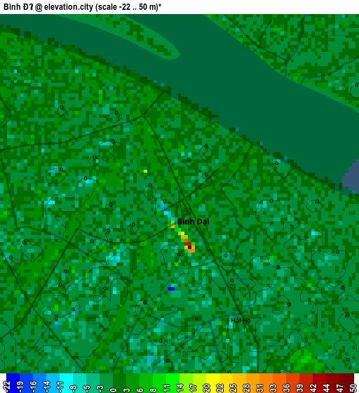 Bình Đại elevation map