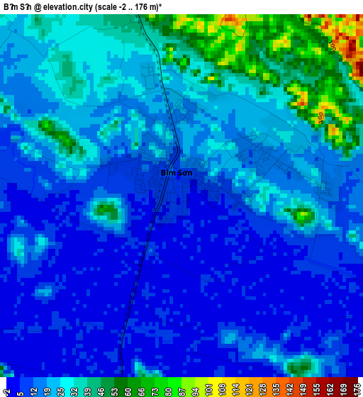 Bỉm Sơn elevation map