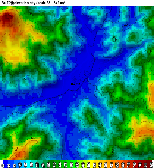 Ba Tơ elevation map