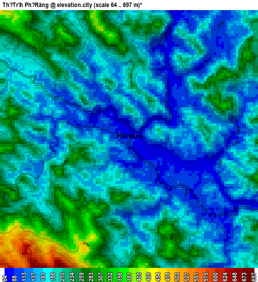 Thị Trấn Phố Ràng elevation map