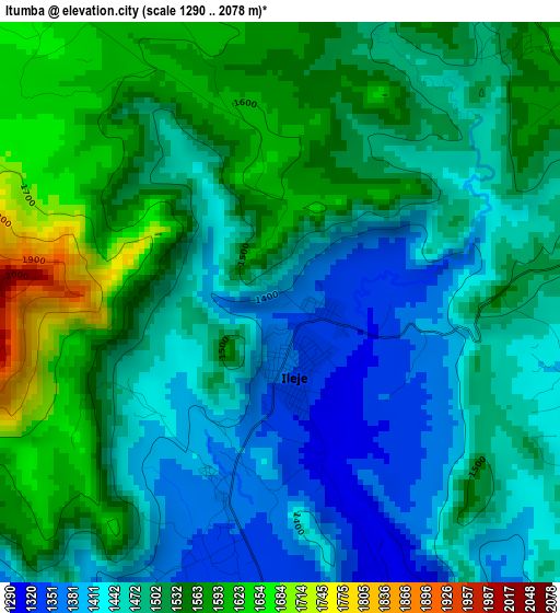 Itumba elevation map