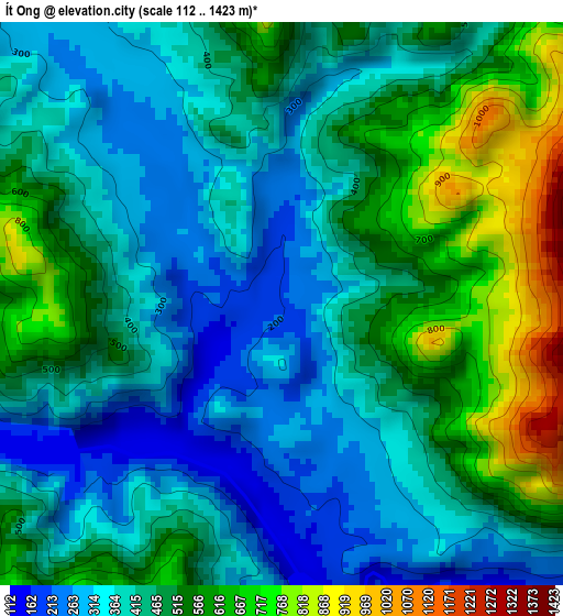 Ít Ong elevation map