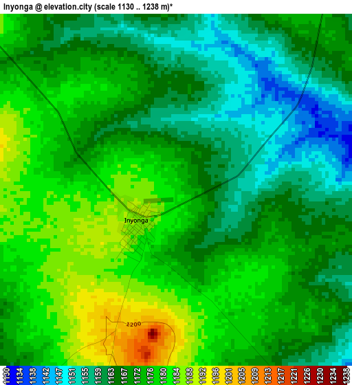 Inyonga elevation map