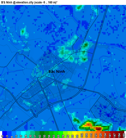 Bắc Ninh elevation map