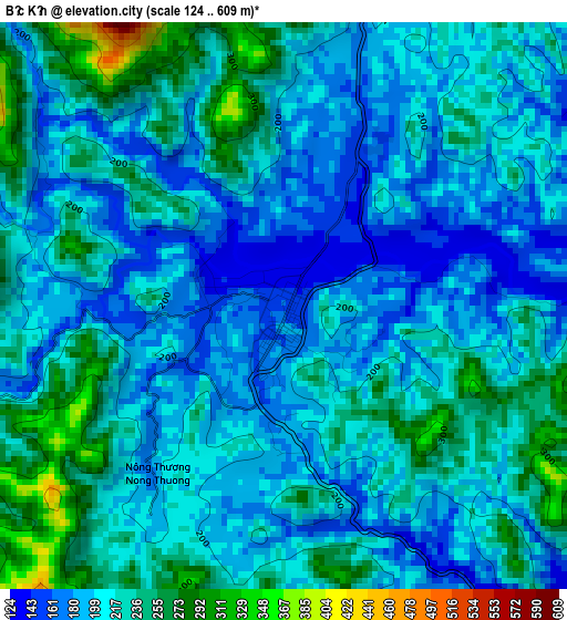 Bắc Kạn elevation map