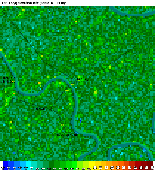 Tân Trụ elevation map