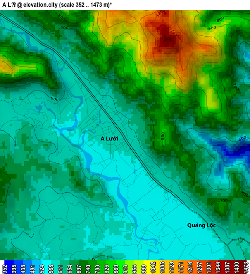 A Lưới elevation map