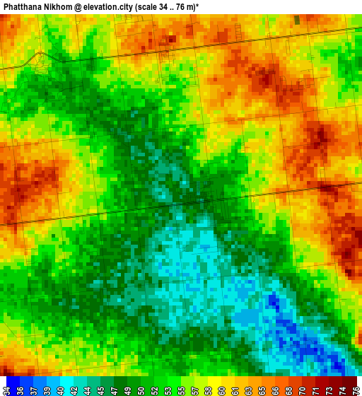 Phatthana Nikhom elevation map
