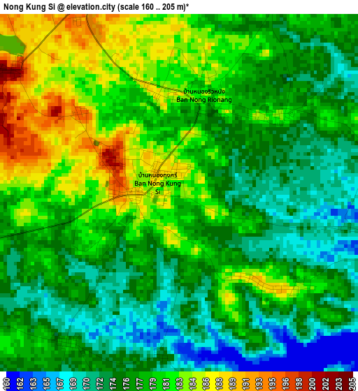 Nong Kung Si elevation map