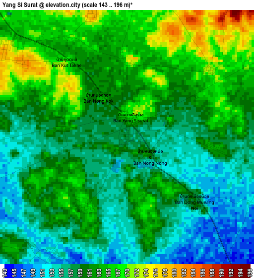 Yang Si Surat elevation map