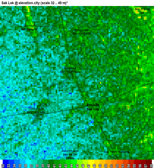 Sak Lek elevation map