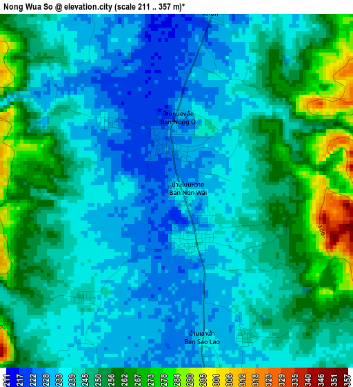 Nong Wua So elevation map