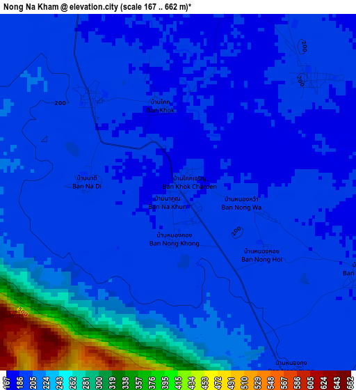 Nong Na Kham elevation map