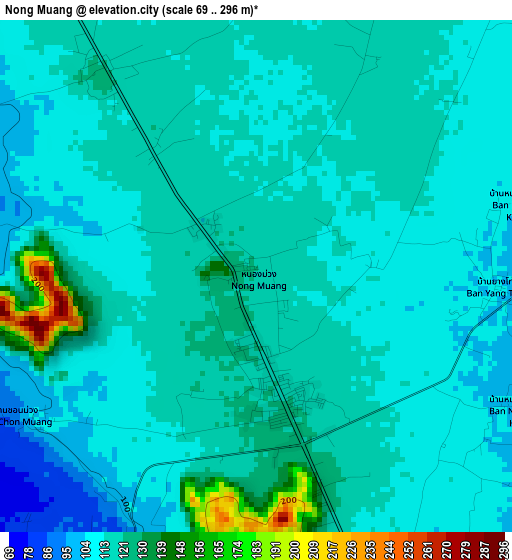 Nong Muang elevation map