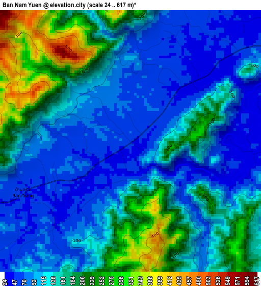 Ban Nam Yuen elevation map