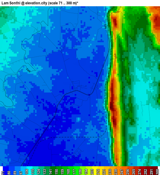 Lam Sonthi elevation map