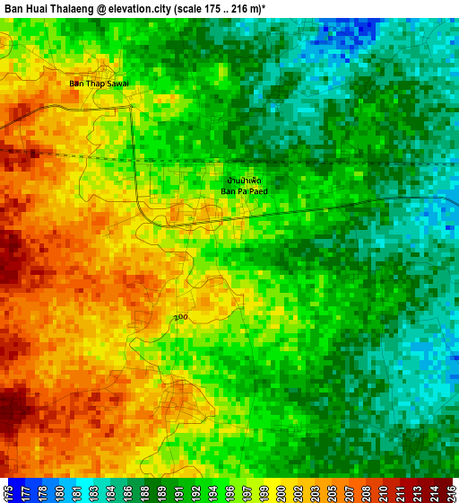 Ban Huai Thalaeng elevation map