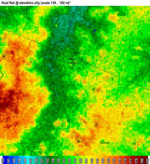 Huai Rat elevation map