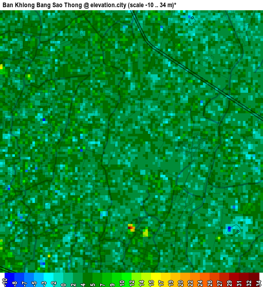 Ban Khlong Bang Sao Thong elevation map