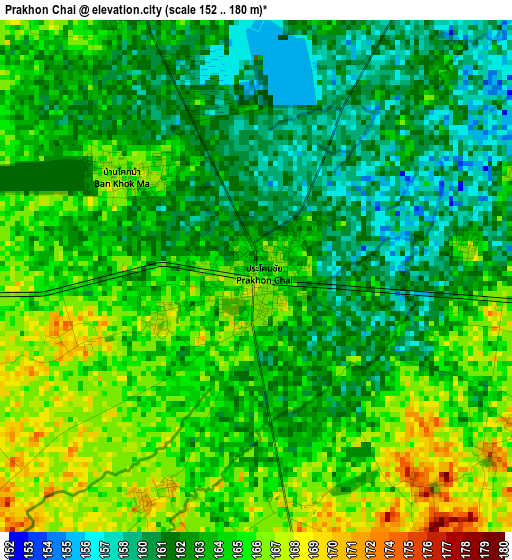 Prakhon Chai elevation map