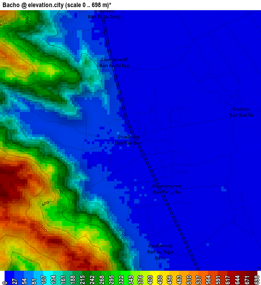 Bacho elevation map