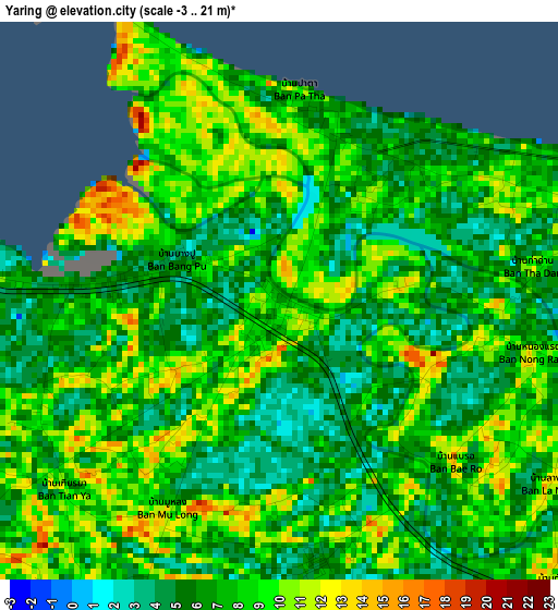 Yaring elevation map