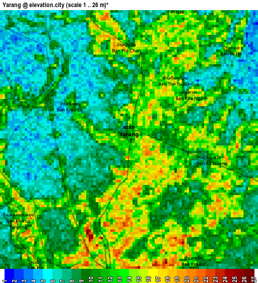 Yarang elevation map