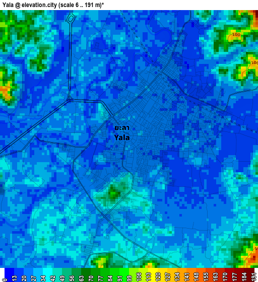 Yala elevation map