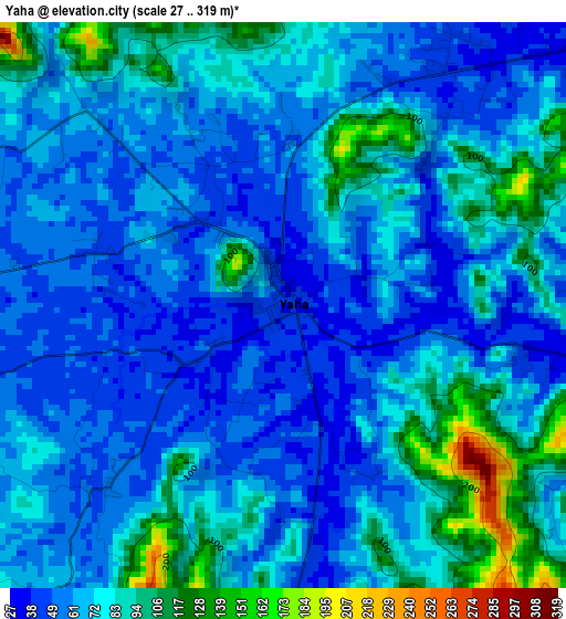 Yaha elevation map