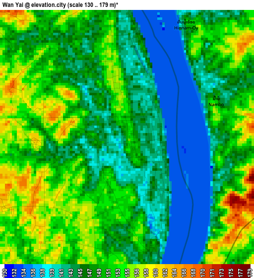 Wan Yai elevation map