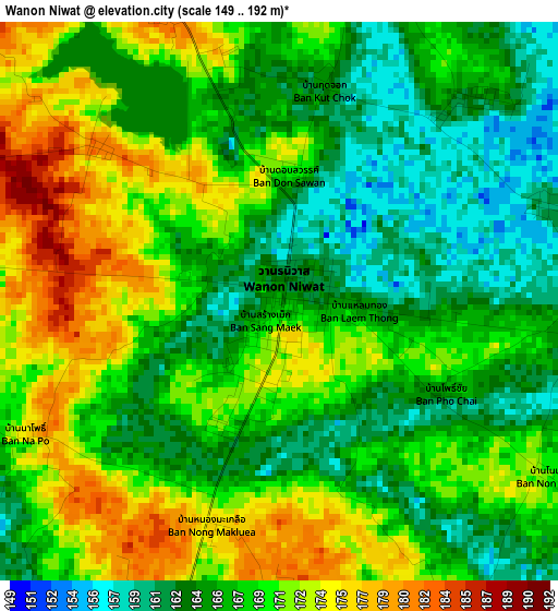 Wanon Niwat elevation map