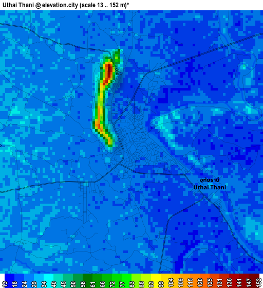 Uthai Thani elevation map