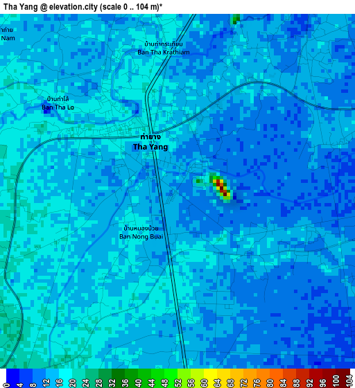 Tha Yang elevation map