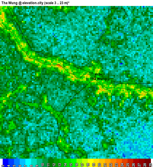 Tha Wung elevation map