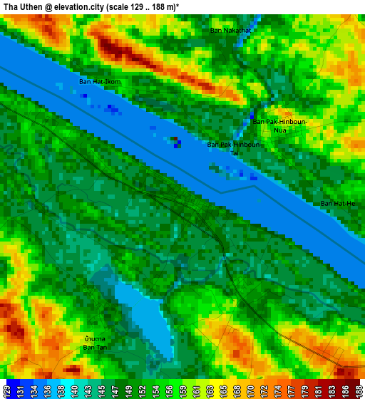 Tha Uthen elevation map