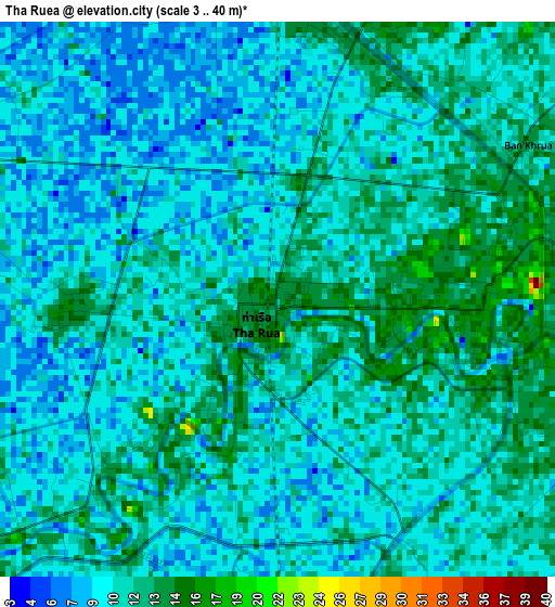 Tha Ruea elevation map