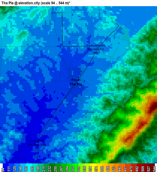 Tha Pla elevation map