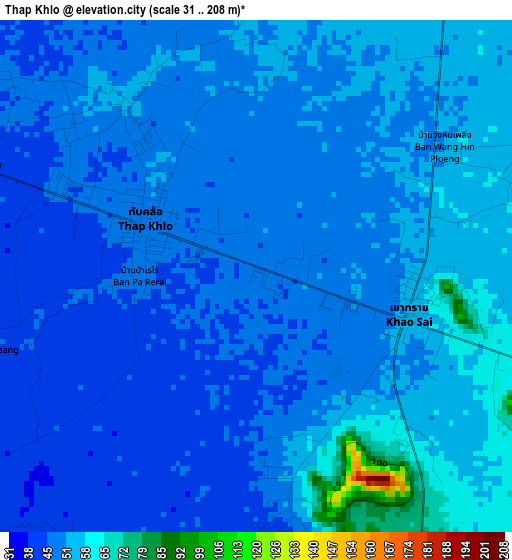 Thap Khlo elevation map