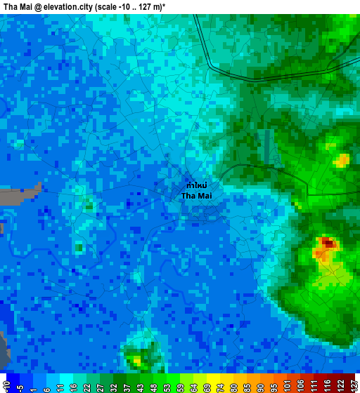 Tha Mai elevation map