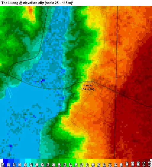 Tha Luang elevation map