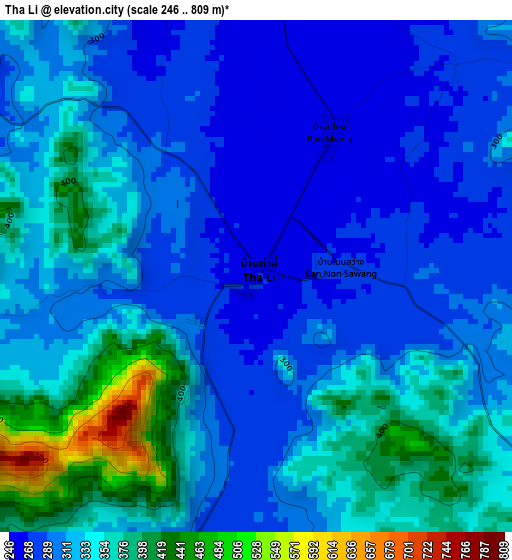 Tha Li elevation map