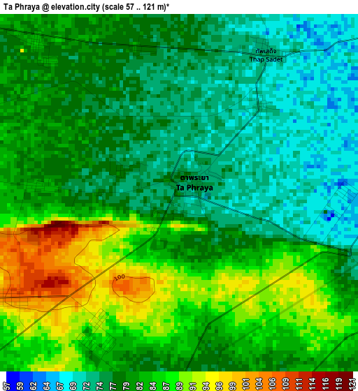 Ta Phraya elevation map