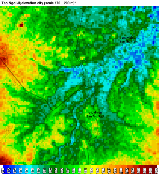 Tao Ngoi elevation map