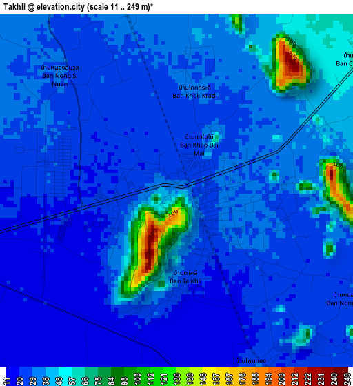 Takhli elevation map