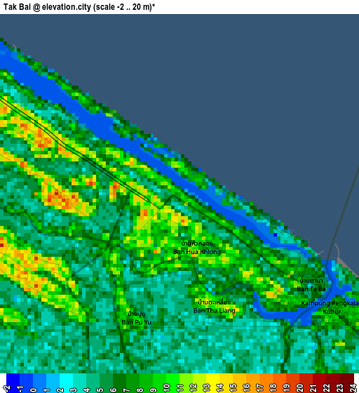 Tak Bai elevation map