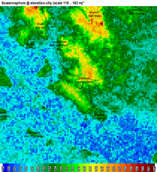 Suwannaphum elevation map