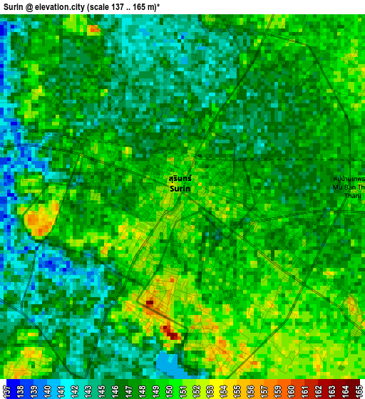 Surin elevation map