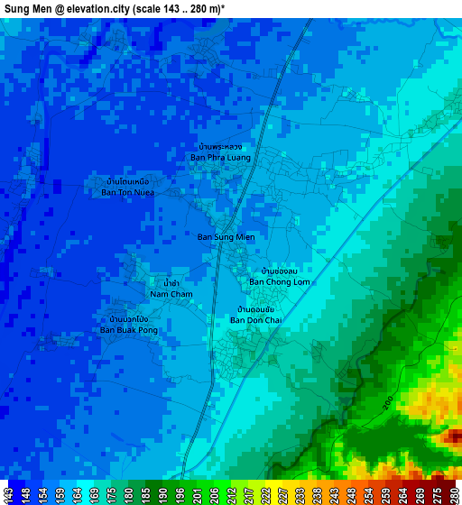 Sung Men elevation map