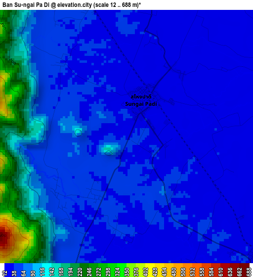 Ban Su-ngai Pa Di elevation map